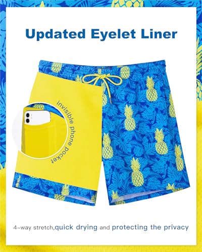 Image of SURF CUZ Mens Swim Trunks with Compression Liner Swim Shorts 7 inch Swimming Trunks Stretch 7 Inch Swim Suits Quick Dry