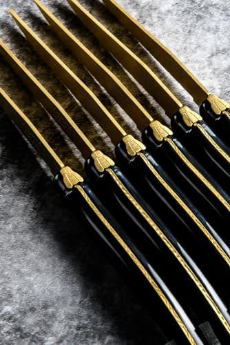 Laguiole Style de Vie Nóż do steków Prestige Line, 6-częściowy, złoty