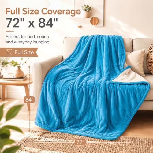 LUXIAN Electric Heated Blanket,Full 72 x 84 in, Ocean Breeze Blue — view 5