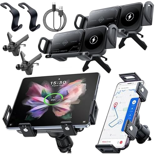 Image of 2024 High Intelligent Mobile Phone /Pad Holder, Wireless Car Charger Fast Charging Holder for All Smart Phones (2Pcs-Black)