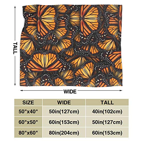 Fluffy Throw Blanket Ultra-Soft Throw Blanket Cozy Heaps Of Orange Monarch Butterflies Travel Throw Blanket Perfect For Fall Winter And Spring 60 X 80 Inch #TOP2