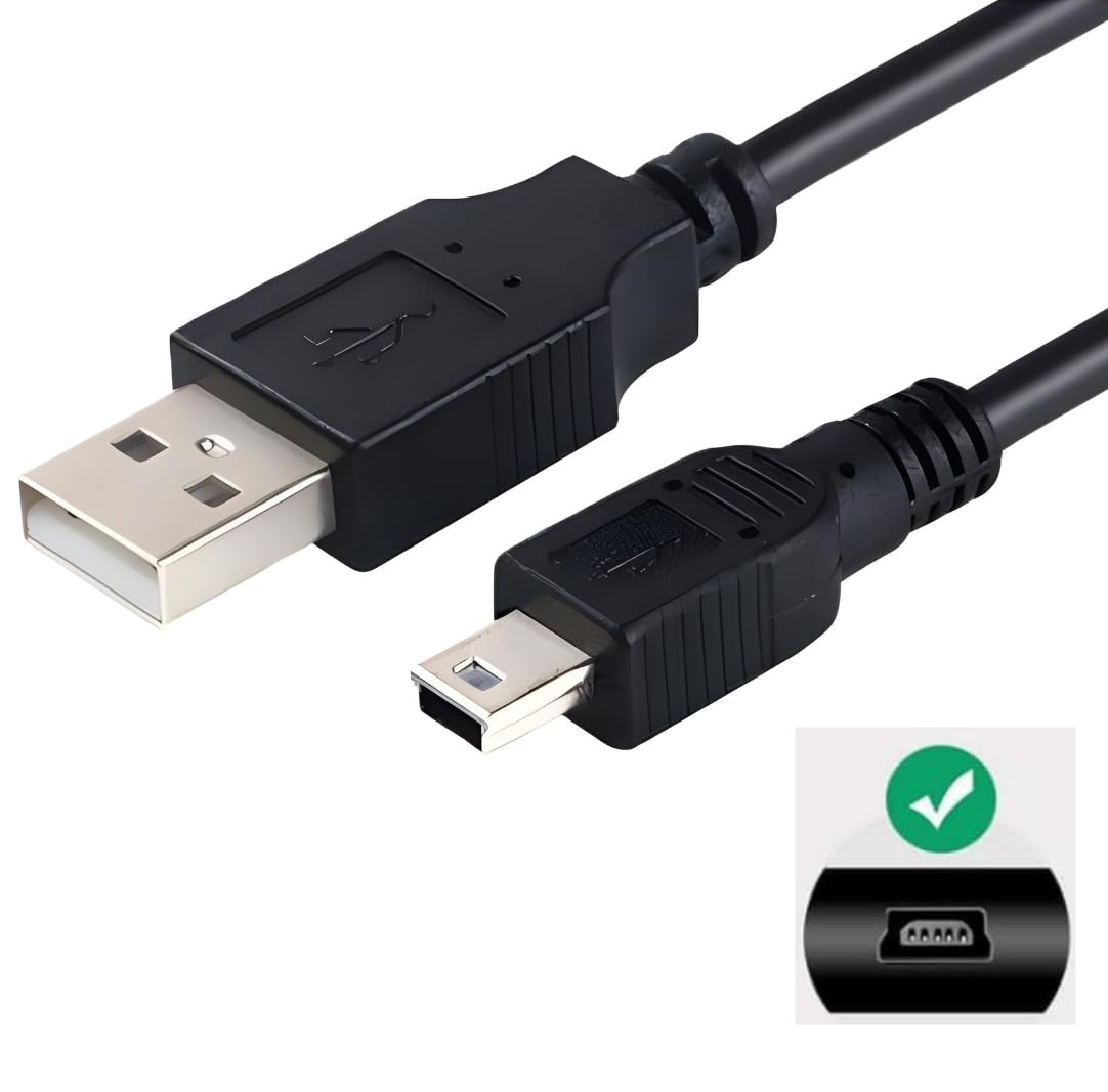 Rever Mini USB to Mini B Data Şarj Kablosu 5 Pin PS3 Oyun Kolu, Fotoğraf Makinesi Data Kablosu