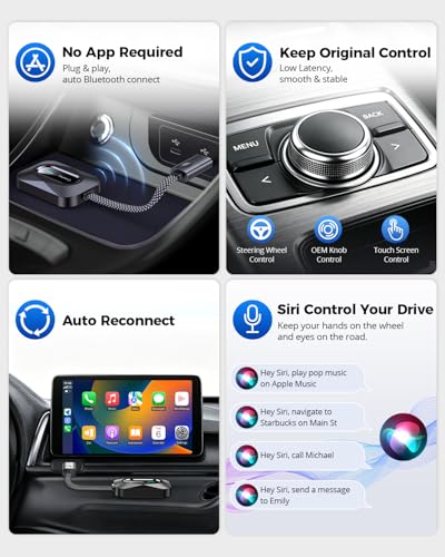 Image of Wireless CarPlay Adapter, 2-in-1 Wired to Wireless Dongle for Apple CarPlay & Android Auto, Seamless Auto-Reconnect, No Delay, Stable Signal for Maps & Calls, 2026 Upgraded Version