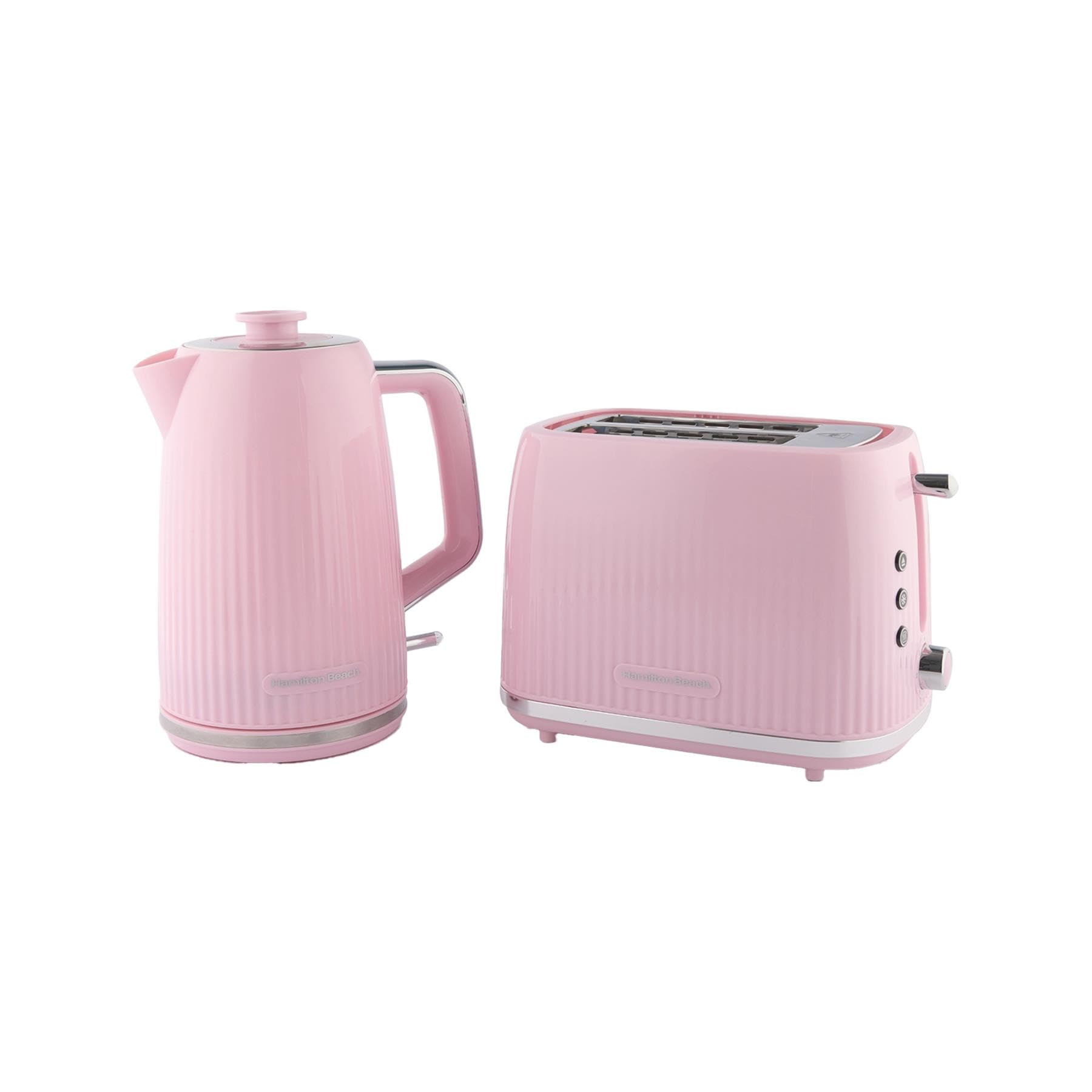 Hamilton Beach Kettle and Toaster Set, Miami, Electric Kettle 1.7L, Wide Slot Toaster 2 Slice, Boil Dry Protection, 7 Variable Browning Levels, Flamingo Pink - HBMIAF โ image 1