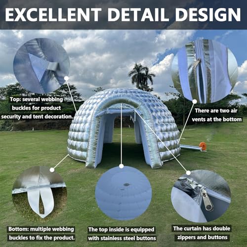Carpa inflable tipo iglú portátil SAYOK 16.4ft con luces LED miniatura 4
