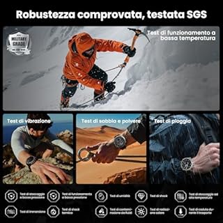 KOSPET Tank T4 Smartwatch Uomo, Acciaio Inox Completo, GPS a 6 Satelliti & Mappe Offline, 10ATM Subacqueo 45m, Batteria 50 Giorni, Chiamate Bluetooth, Monitor Salute 24/7, 1.43" AMOLED,Android & iOS