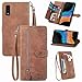 DAMONDY for Lively Smart Zipper Wallet Case with Strap,7 Card Holder Leather Flip Magnet Wallet Case with Money Pocket Full Body Protective Purse Case for Women for Jitterbug Smart 3 -Brown
