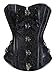 Produktbild KUOSE Damen Vollbrust Faux Leder Steampunk Corsage Korsett Übergrößen S-6XL