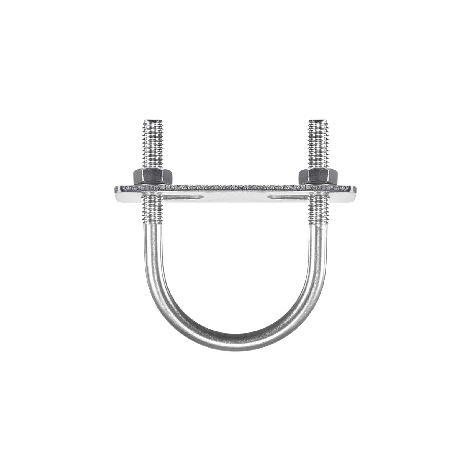 TOP-VIGOR 3 sets M8 Round U-Bolts, 51mm Inner Width 75mm Length 304 Stainless Steel U-Bolts with Nut