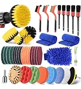 SHIELDPRO 40 Pcs Drill Brush Attachments Set, Car Cleaning Tools Kit with Car Detailing Brush Set...