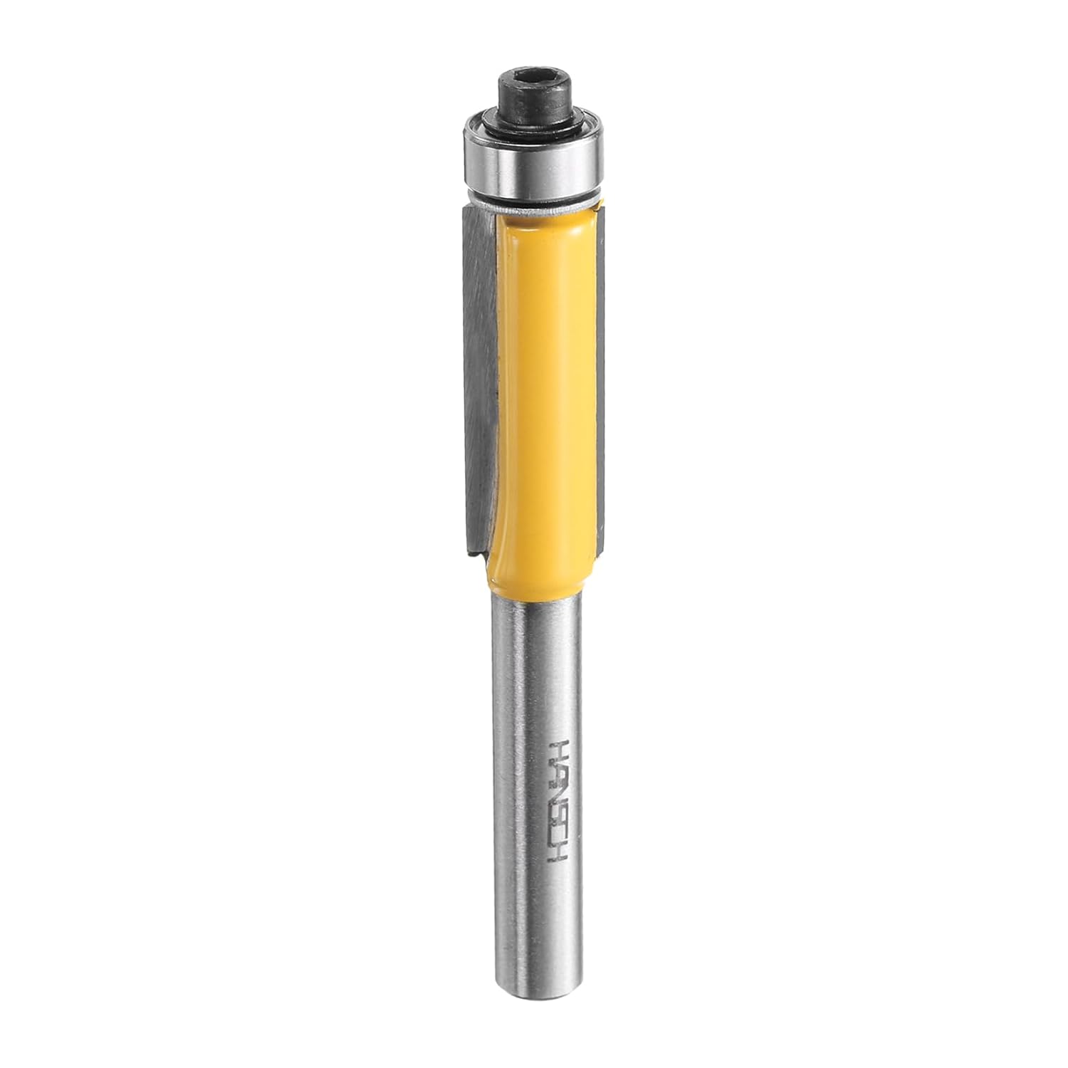 Flush Trim Router Bit 1/4" Shank 3/8" Dia Carbide Tipped Top Bearing Router Bit Straight Template Router Bit for Woodworking Trimming Yellow