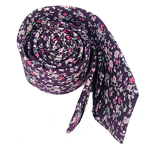 Image of Mantieqingway Men's Cotton Floral Neck Tie 2.56'' Printed Skinny Tie