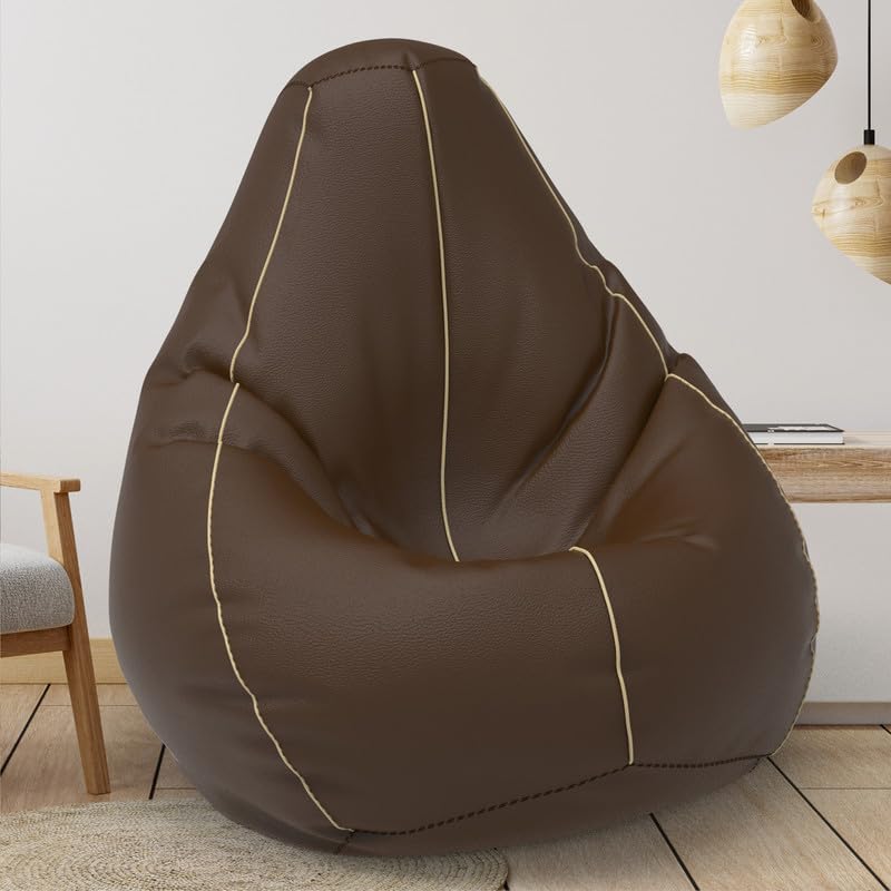 Biggie Bean Bag Cover 6XL- Official: Bailey & Bakers Bean Bags - Max User Height : 6-6.5 Ft. - Weight : 99-110 Kgs Model: Brown Cream-image-32