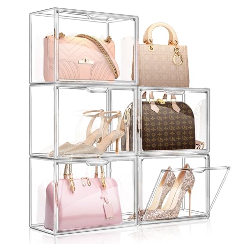 FODIENS 5 Packs Clear Handbag Storage Organizer for Closet