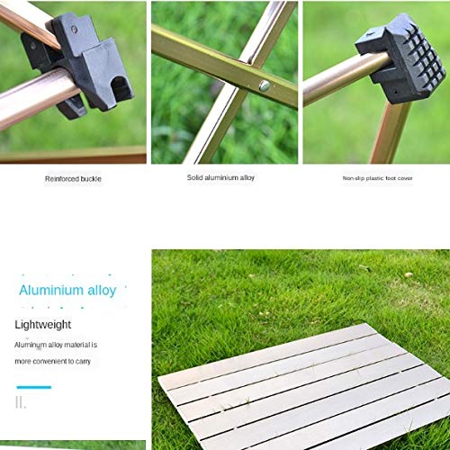 Lhllhl Outdoor Camping Portable Simple Table Aluminum Alloy Drawing Folding Table Light Brown Barbecue Picnic Table Outdoor Furniture #TOP4
