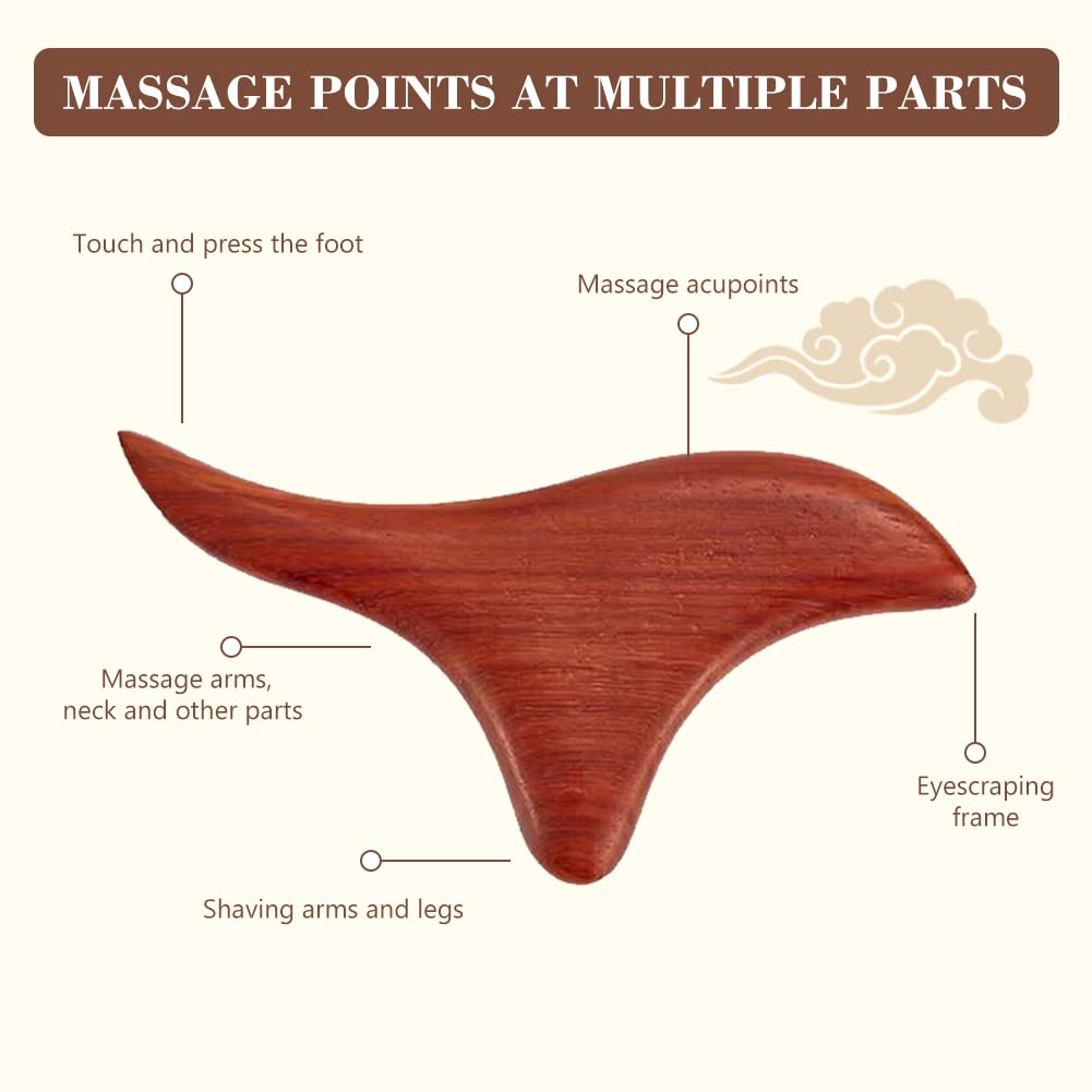 Drewniany masażer – masażer ręczny Gua Sha Board, pałeczki do masażu, narzędzie do masażu, punkt spustowy, pręt do masażu pleców, szyi, ramion, dłoni i stóp