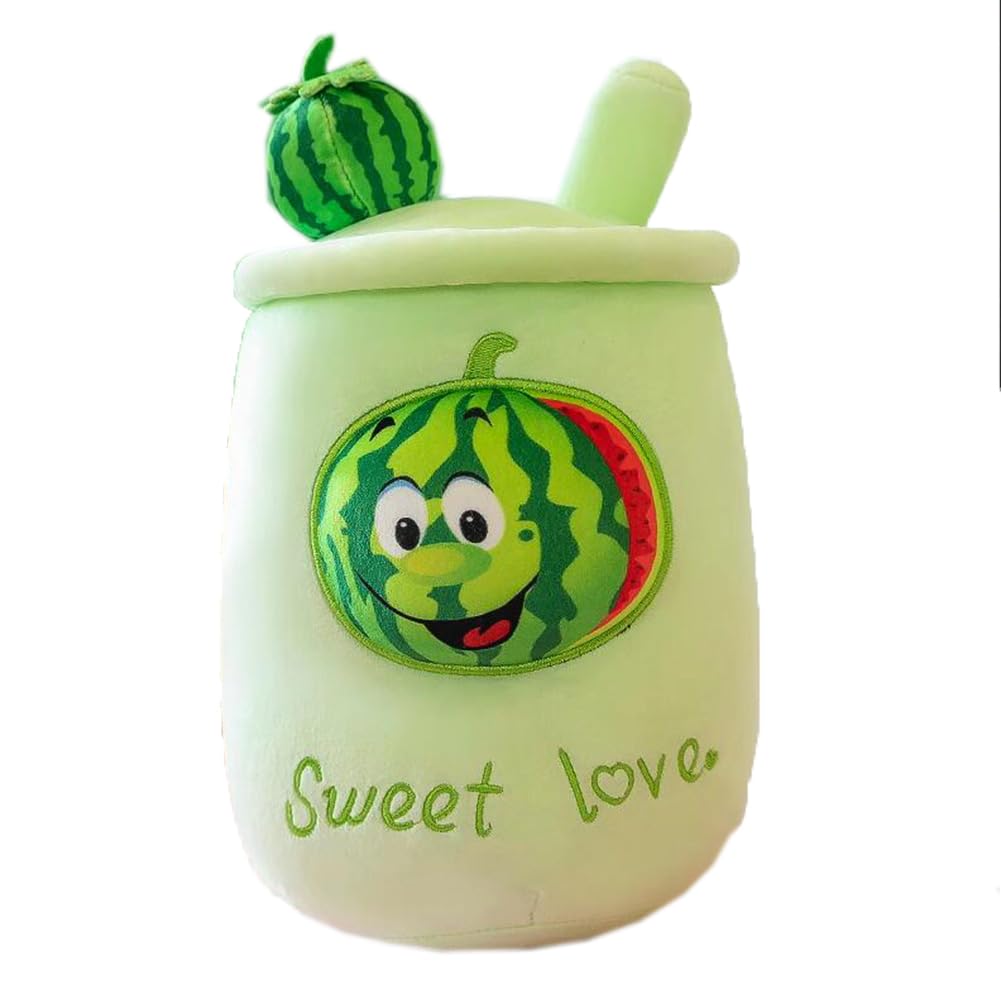 WeiWeiLee Cute Fruit Milky Tea Plush Pillow Soft Stuffed Sofa Throw Pillows Simulation Plush Cushion (35cm/13.8