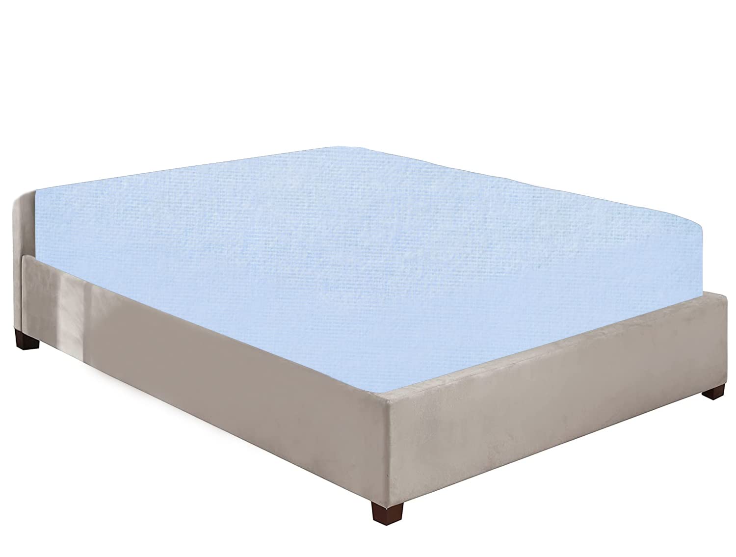 Niys Luxury Bedding Sky Blue 100% Brushed Cotton Flannelette 40Cm/16" Extra Deep Fitted Sheets In 12 Colours (, Super King)