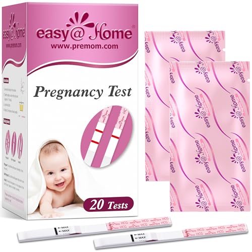 easy@Home Pregnancy Test Strips, 20 Pack with Premom App