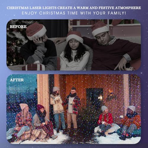 Jersige Christmas Projector Light, Outdoor Lights Projector Waterproof Remote Control - Image 2
