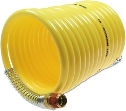 Coilhose Pneumatics N38-25B Coiled Nylon Air Hose, 3/8-Inch ID, 25-Foot Length with 2 3/8-Inch Swivel Fittings