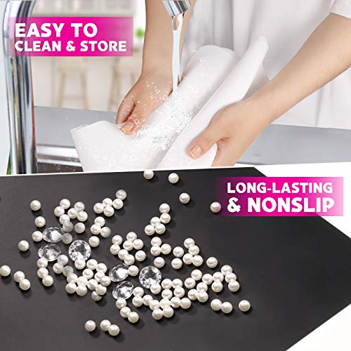Image of LEOBRO Large Silicone Mats for Crafts, Resin Mold, Playdough, White & Black