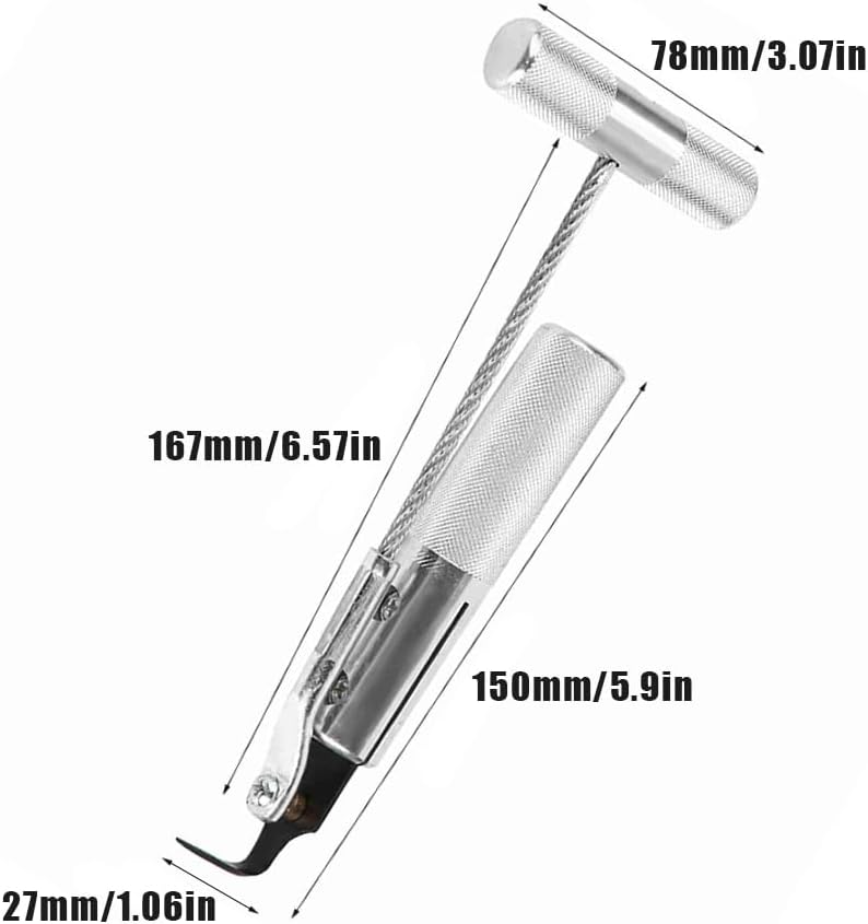 Windshield Removal Tool, Car Windscreen Glass Cutting Tools Aluminium Alloy Cars Window Glass Remover with Tempered Steel Blade Classic Windscreens Auto Clip Fastener Pry Kit Hand Cutter Puller