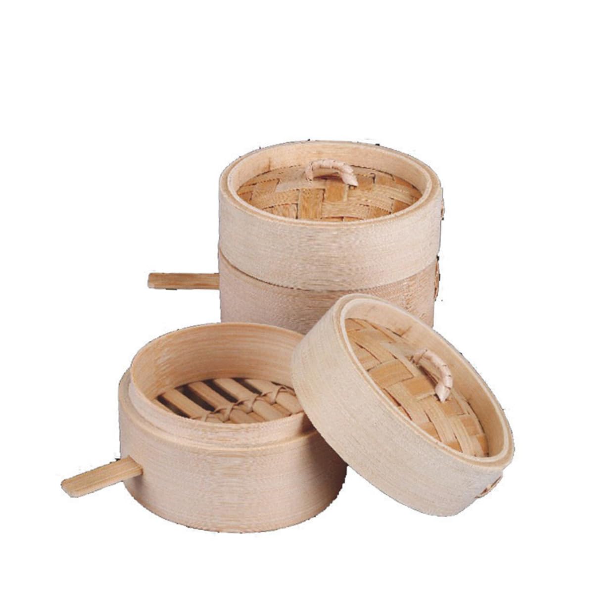 Alipis 3 Sätze Knödel Dampfgarer Chinesischer Dampfer Kleiner Dampfer Dampfkorb Holz Dampfkörbchen Gemüse Dampfgarer Gemüsedampftopf Hühnerdampfer Bambus Chinesischer Stil Abalone