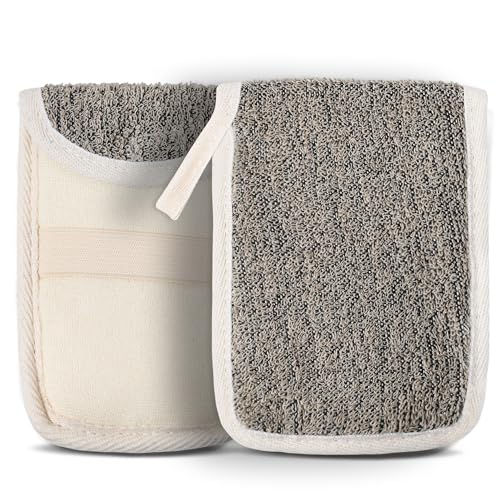 OWIIZI Bar Soap Scrubber Pouch Exfoliating Body Sponge, Bath Scrub Soap Bags for Soap Bars, Soap Saver Exfoliator Shower Pad Lather Sock for Men Women Elderly (2 Pcs)