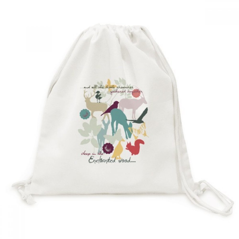 Sac cordon oiseau cerf fleur en toile léger sans fatigue - 5