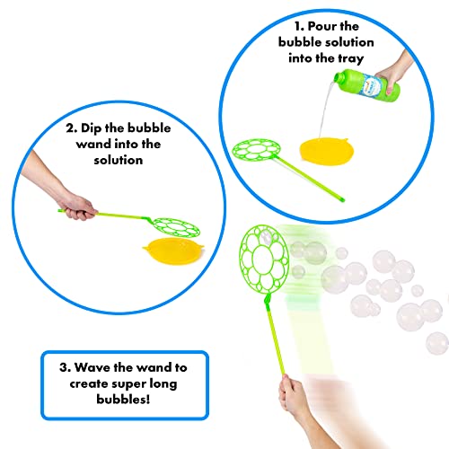 abeec Giant Bubble Kit for Kids - Contains 3 Giant Bubble Wands, Bubble Tray and 1 Litre of Bubble Solution - Outdoor Toys and Fun for the Garden for Kids - Image 3