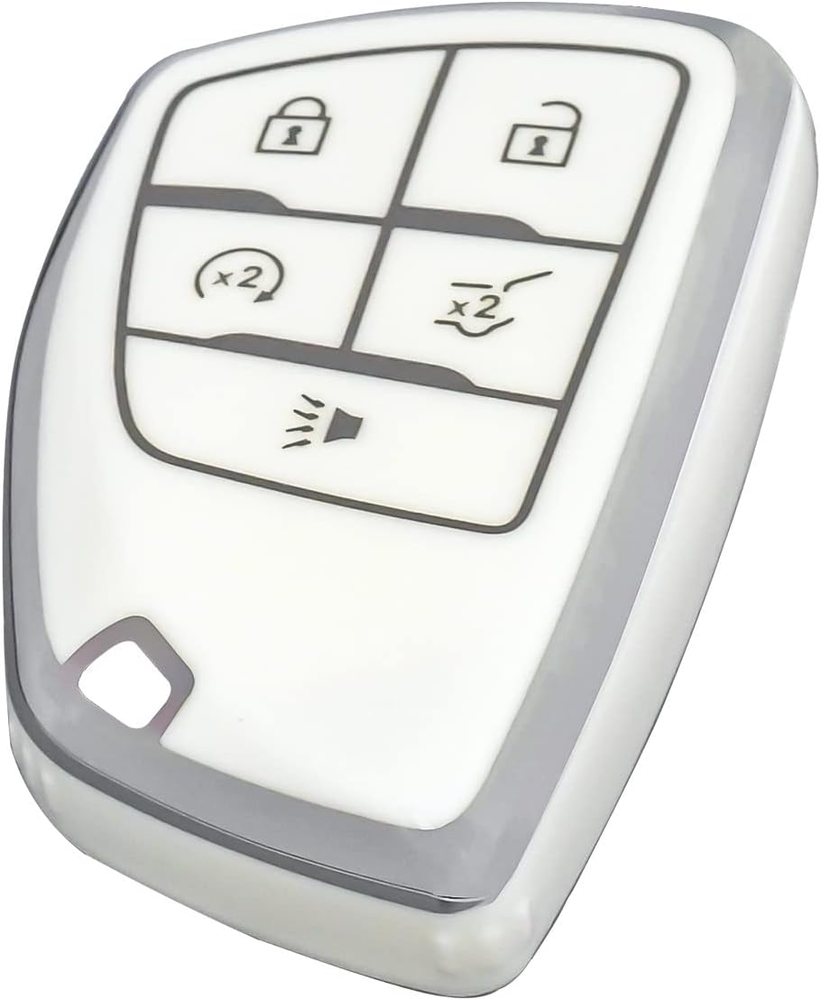 Soft TPU Key Fob Cover Case For Chevrolet Buick GMC – Anti-Shock Chrome Finish