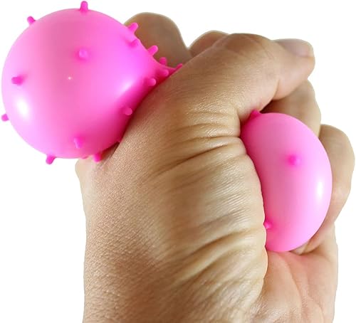 Miniatura 7 de 3 bolas antiestrés de 2.5 pulgadas con relleno de Doh suave y puntiagudo, esponjosas, pegajosas, moldeables, sensoriales para apretar (colores