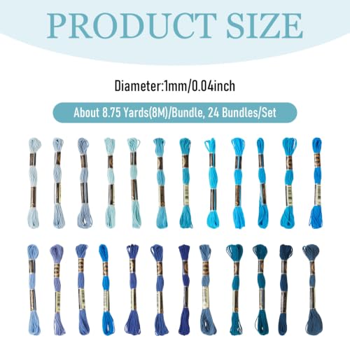 Image of FASHEWELRY 24 Skeins Embroidery Floss Thread 1mm Cross Stitch Thread