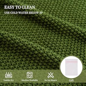 Aganear Knit Throw Blanket for Couch, Cable Knitted Throw Blanket for All Seasons, Soft Cozy Lightweight Knit Blanket for Living Room Bed Office Travel Boho Decor (50"x60", Olive Green) Aganear Knit Throw Blanket for Couch Cable Knitted Throw Blanket for All Seasons Soft Cozy Lightweight Knit Blanket for Living Room Bed Office Travel Boho Decor 50×60 Olive Green