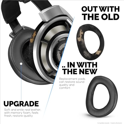 Coussinets Sennheiser HD800 HD800S anti-pression en cuir