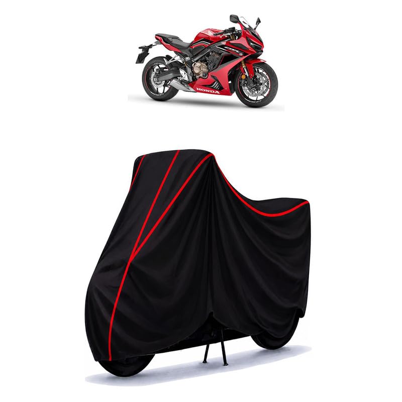 Image of CBR 800 Water Resistant Bike Cover for All Motorcycles & Scooters | Heavy Duty Premium Taffeta Fabric | UV Protection, Dustproof, Scratchproof | All Weather Two Wheeler Body Cover with Elastic Bottom