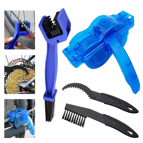 4 Pcs Limpiador de Cadena de Bicicleta Bici Herramienta de Limpieza rápido Cepillos limpiadores de Cadena de Bicicleta Fácil de operar sin manos sucias para Todos los Tipos de Bici