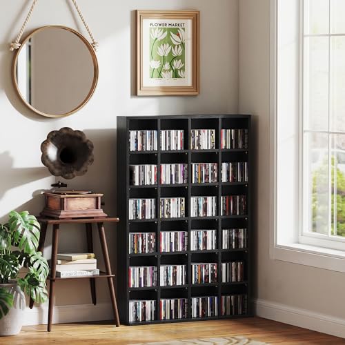 HOMCOM 456 CD/ 336 DVD Storage Unit, Media Storage Shelf, Wooden Display Unit with Adjustable Shelves, 89 x 130.5 cm, Black - Image 6