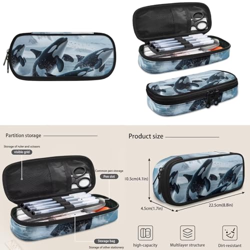 Doojoayie Kids School Backpack Boys 7-10 Cool Bookbag with Lunch Box Killer Whale Backapck for Boys Large Capacity School Bags Little Kids Favorite Daypack for Primary Grade Student 6