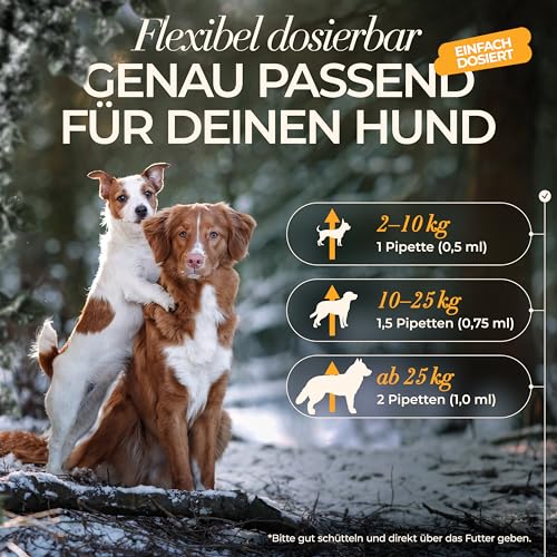 ENEMEL Multivitamin Hund Tropfen 100 ml – flüssige Vitamine für Hunde für leichte Einnahme, Hunde Multivitamin Komplex, Hund Nahrungsergänzungsmittel, Made in Germany