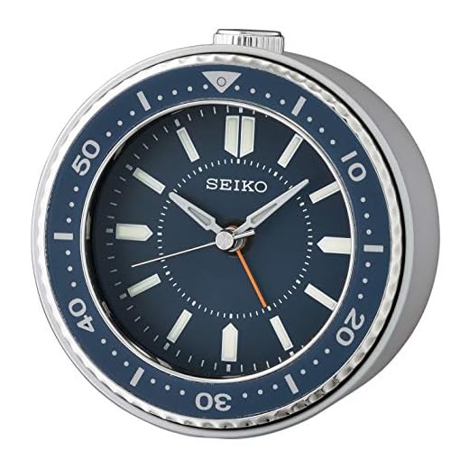 Seiko Mai Bedroom Alarm Clock, Metallic Blue