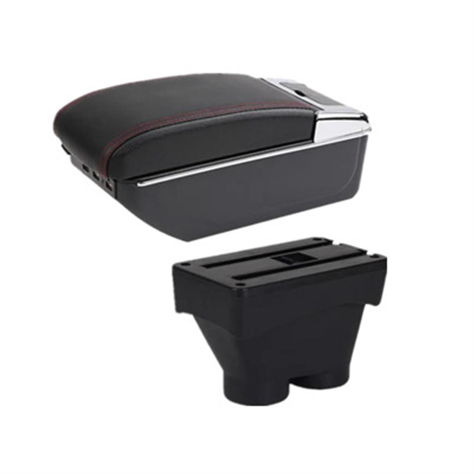 NOHEEU Car Interior Accessories Center Console Storage Box Multifunctional Armrest For 208 2012-2018(C red line)