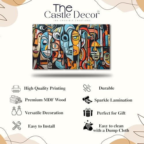 Image of The Castle Decor-Brick lane graffiti wall Art Set of 5 Big Size (36x60) Multiple Frames Wall Art Painting for living room,Bedroom,Drawing room,Hotels-Wooden Framed-Digital Painting