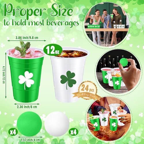 image for Seenelling 32 Pcs St Patrick's Day Party Game Supplies Include 24 Pcs 