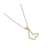 18k Plated Gold Necklace for Women, 1.1mm Cubic Zirconia Dainty Cable Gold Chain for Women Non Tarnish & Sturdy Adjustable Length Women's Chain for Everyday Wear