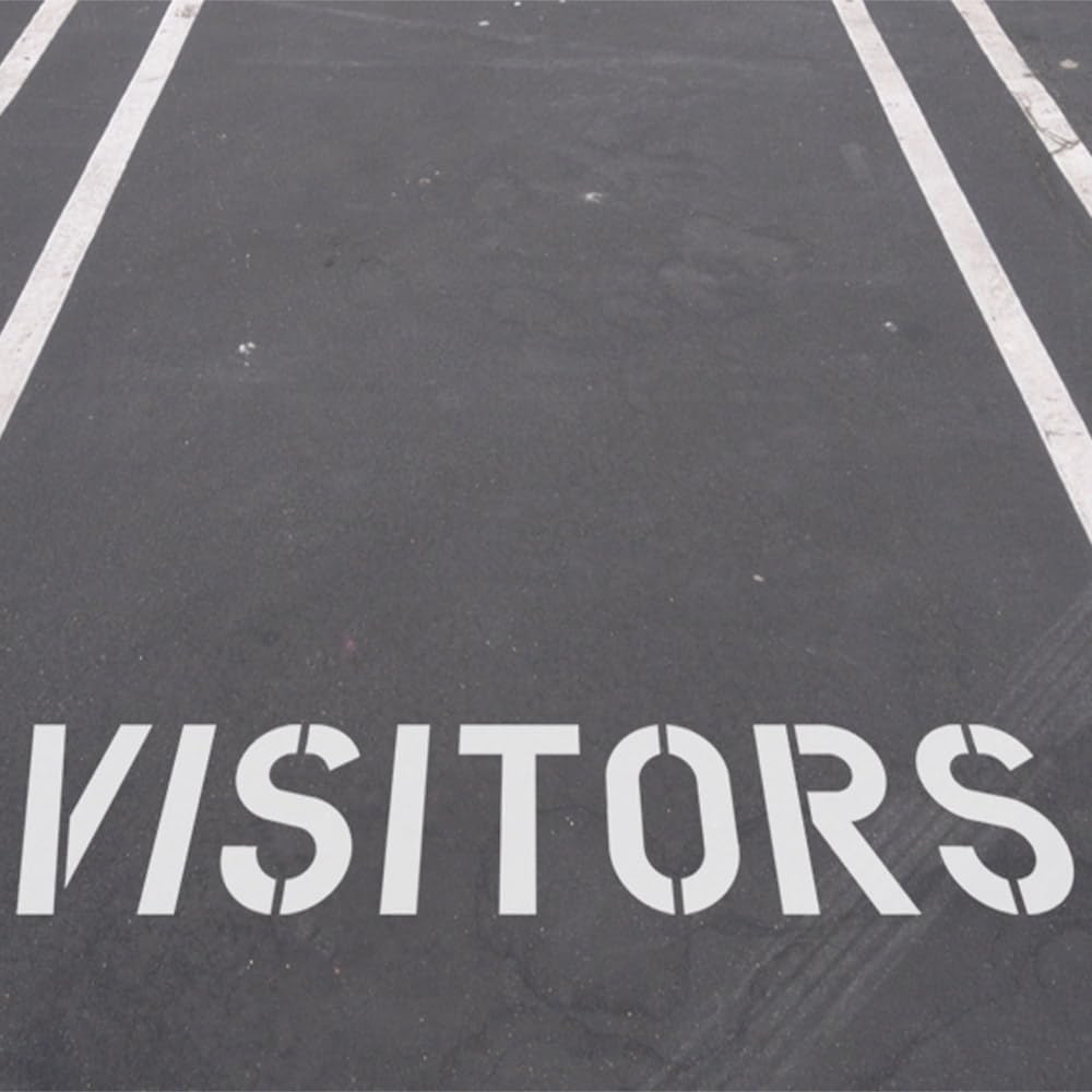 Hy-Ko Products PLS-65 Visitors Parking Lot Stencil, 12 in Letter, White