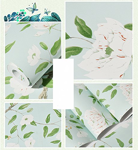 Blooming Wall Fresh White Peony Wallpaper Wallpaper Wall Mural For Livingroom Bedroom Kitchen Bathroom, 20.8 In32.8 Ft=57 Sq.ft,Multicolor (K2-A8) #TOP7