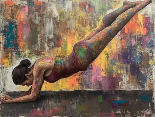 Peinture numero adulte cadeau pour femmes amateurs d art motif sportif femme toile 50X70 CM