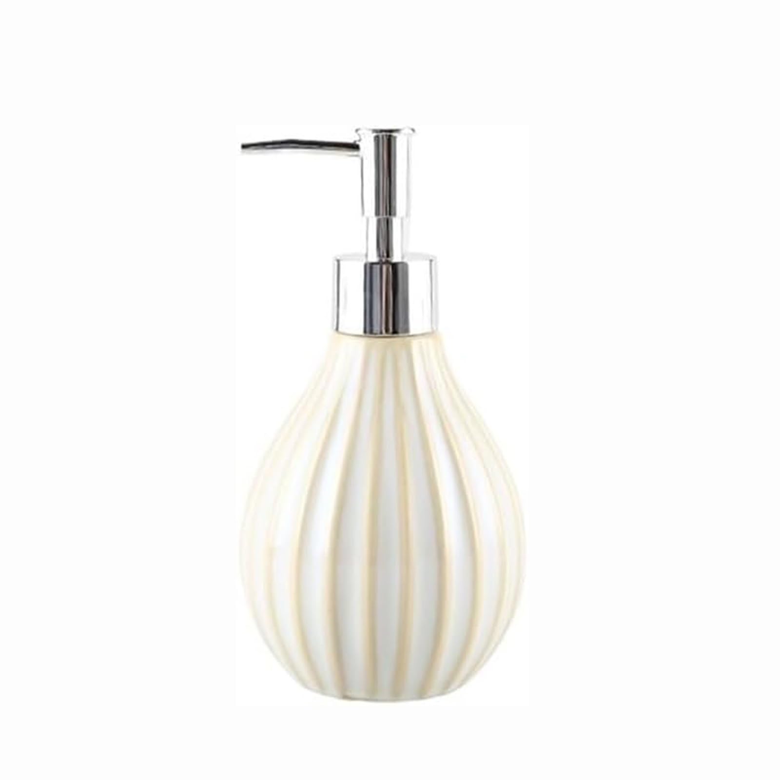 Kxaoxgrc Wei Glass Soap Lotion Dispenser Set, Ceramic Refillable Soap Dispenser For Bathroom Kitchen White